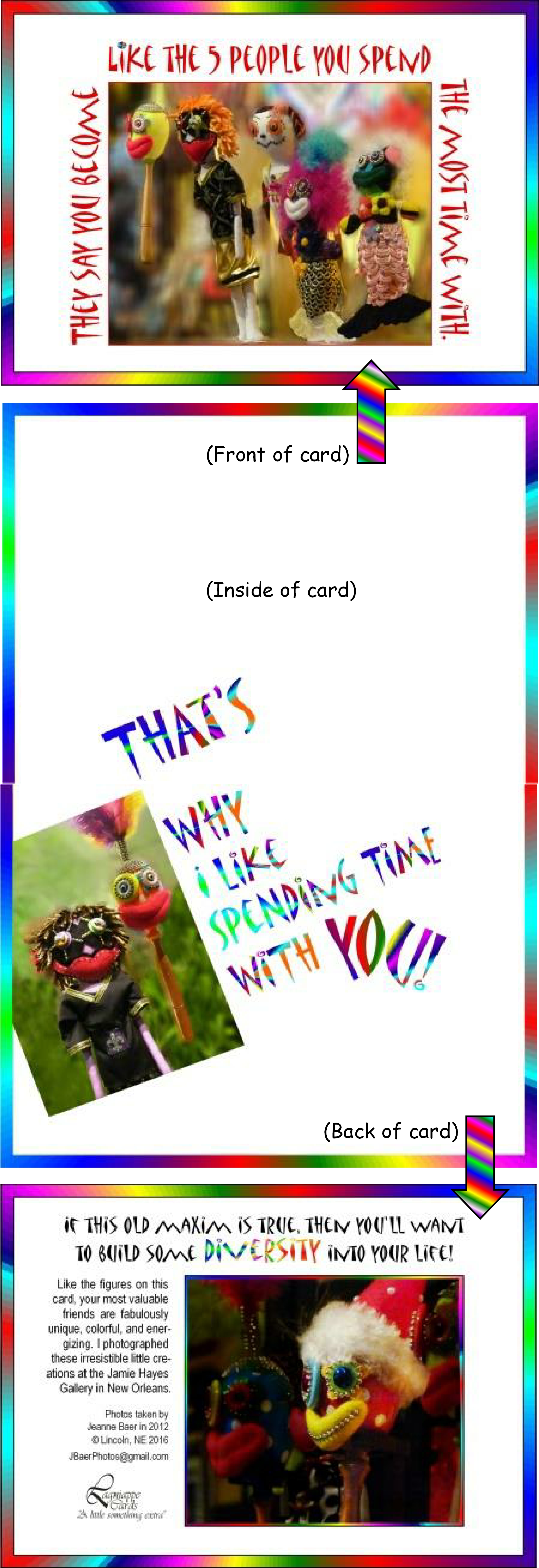 Friendship card w handmade dolls in New Orleans