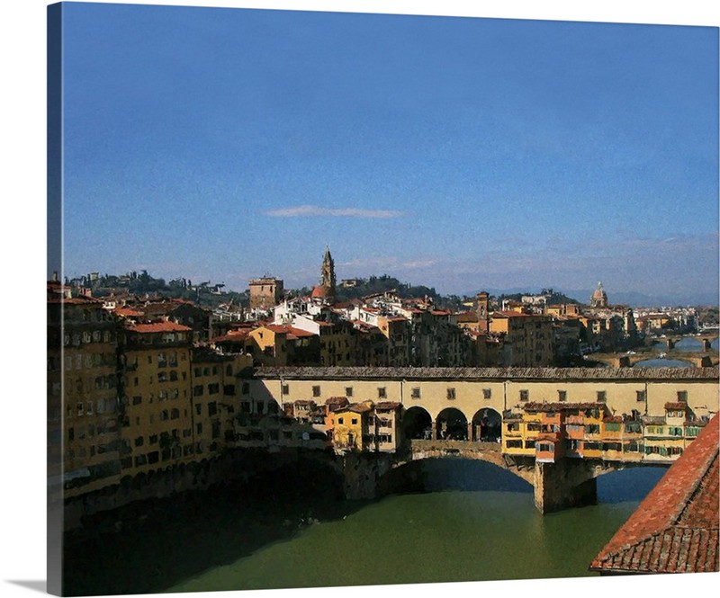 Ponte Vecchio bridge and shops on the Arno River